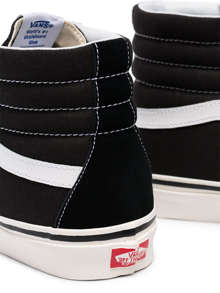 N370 Vans SK8 Hi SLIM zapatos de skate en blanco y negro GAMUZA PIEL - Calzado de mujer y hombre