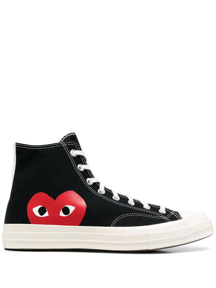 N373O Converse tenis altos de Comme Des Garçons Play x ConverseNegro corazones - Calzado de mujer y hombre