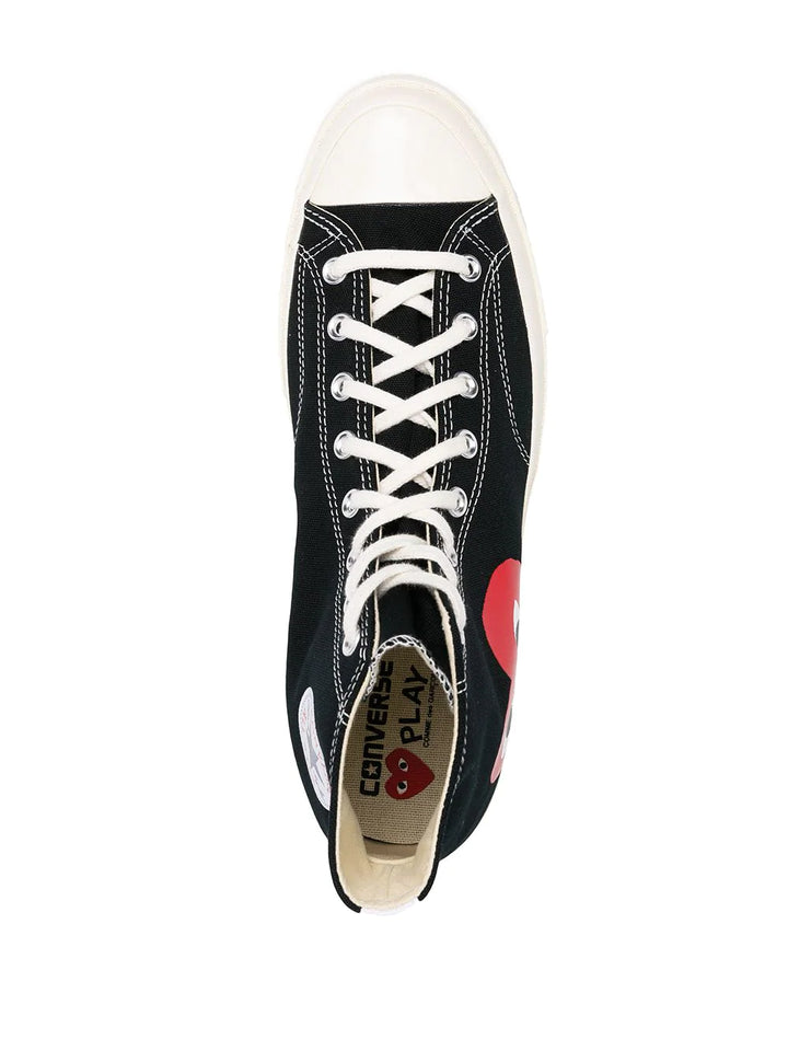 N373O Converse tenis altos de Comme Des Garçons Play x ConverseNegro corazones - Calzado de mujer y hombre