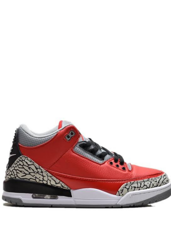 N370O jordan retro 3 Rojo Pasión Cement Grey Negro - Calzado de mujer y hombre