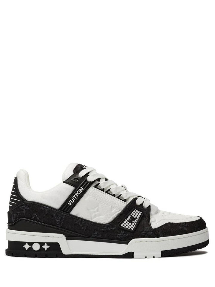 (G5) LOUIS VUITTON LV MONOGRAM BLACK DENIM SNEAKER TRAINER Negro blanco - Calzado de mujer y hombre