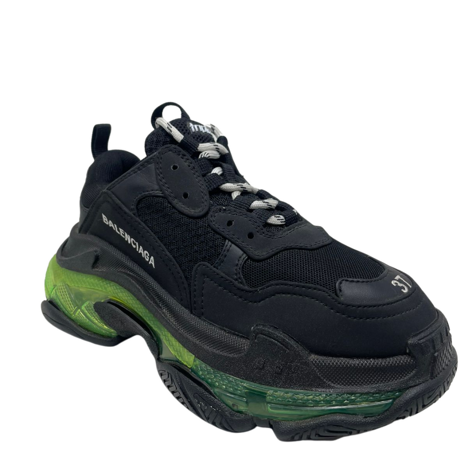 N370O Balenciaga tenis Triple S NEGRO VERDE - Calzado de mujer y hombre