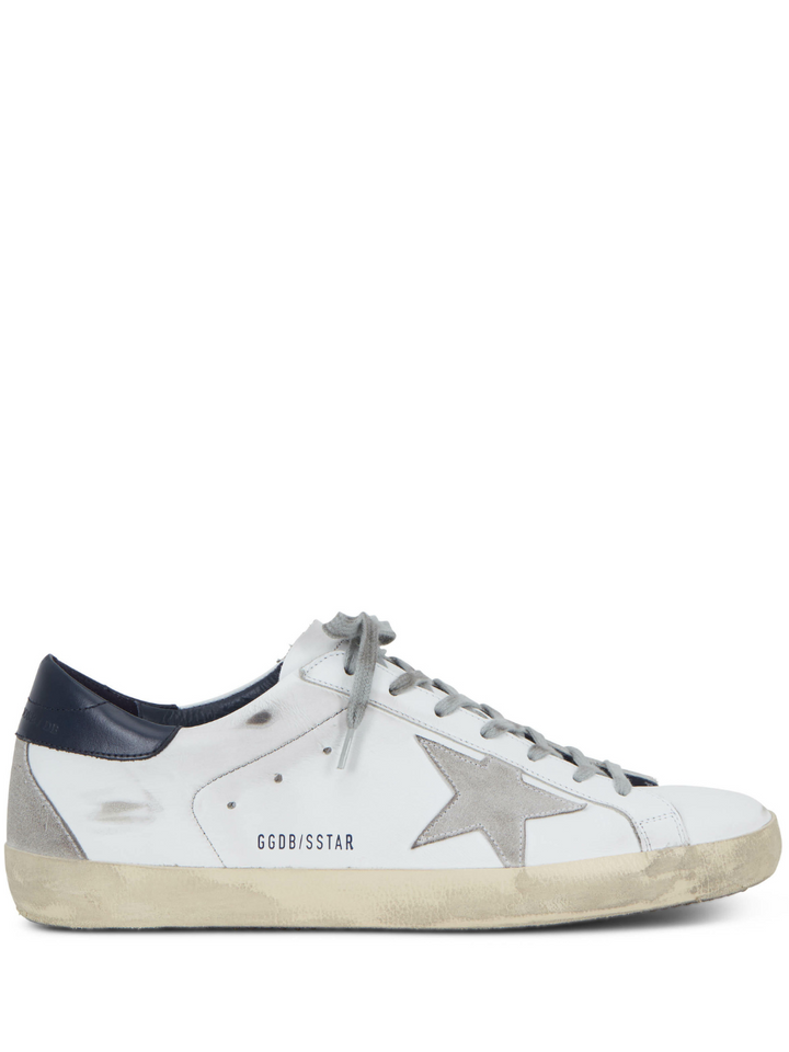 GOLDEN GOOSE Superstar White Leather & Gray Star Sneaker