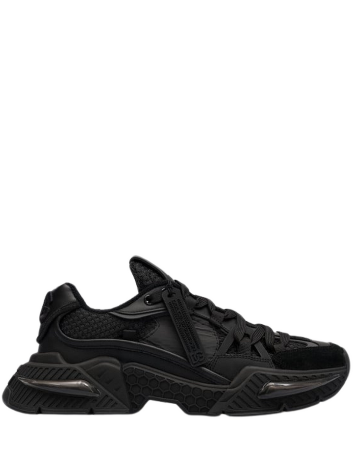 DOLCE&GABBANA AIRMASTER LOGO COMBO SNEAKERS IN BLACK