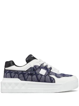 Valentino Garavani Tenis One Stud XL Toile Iconographe | Azul | - Calzado de mujer y hombre