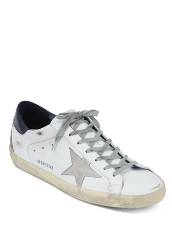GOLDEN GOOSE Superstar White Leather & Gray Star Sneaker