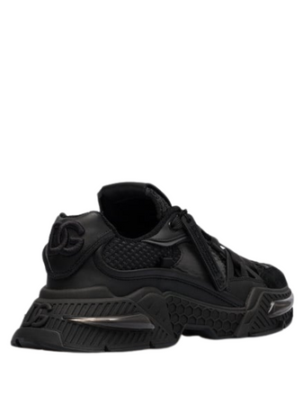 DOLCE&GABBANA AIRMASTER LOGO COMBO SNEAKERS IN BLACK