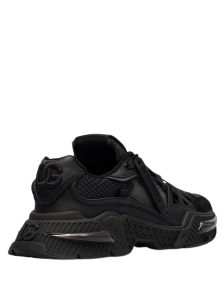 DOLCE&GABBANA AIRMASTER LOGO COMBO SNEAKERS IN BLACK