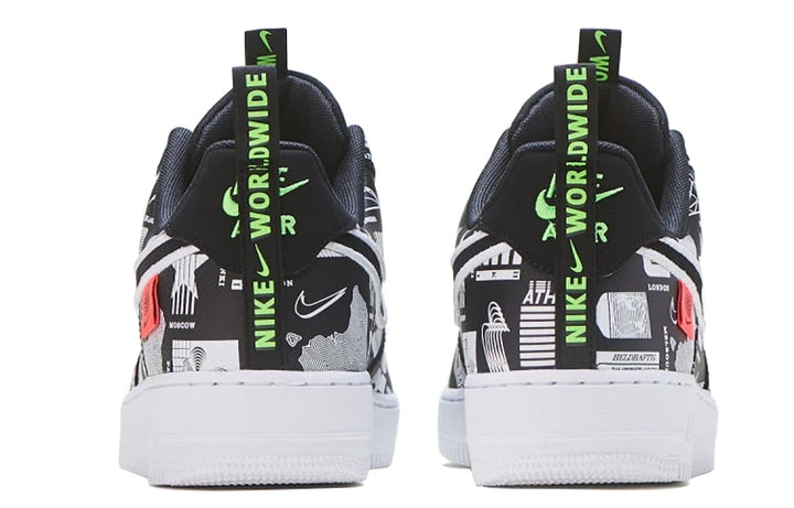 N372O NIKE AIR FORCE 1 '07 LX 'WORLDWIDE PACK - BLACK' BLACK/WHITE/FLASH CRIMSON/BLACK - Calzado de mujer y hombre