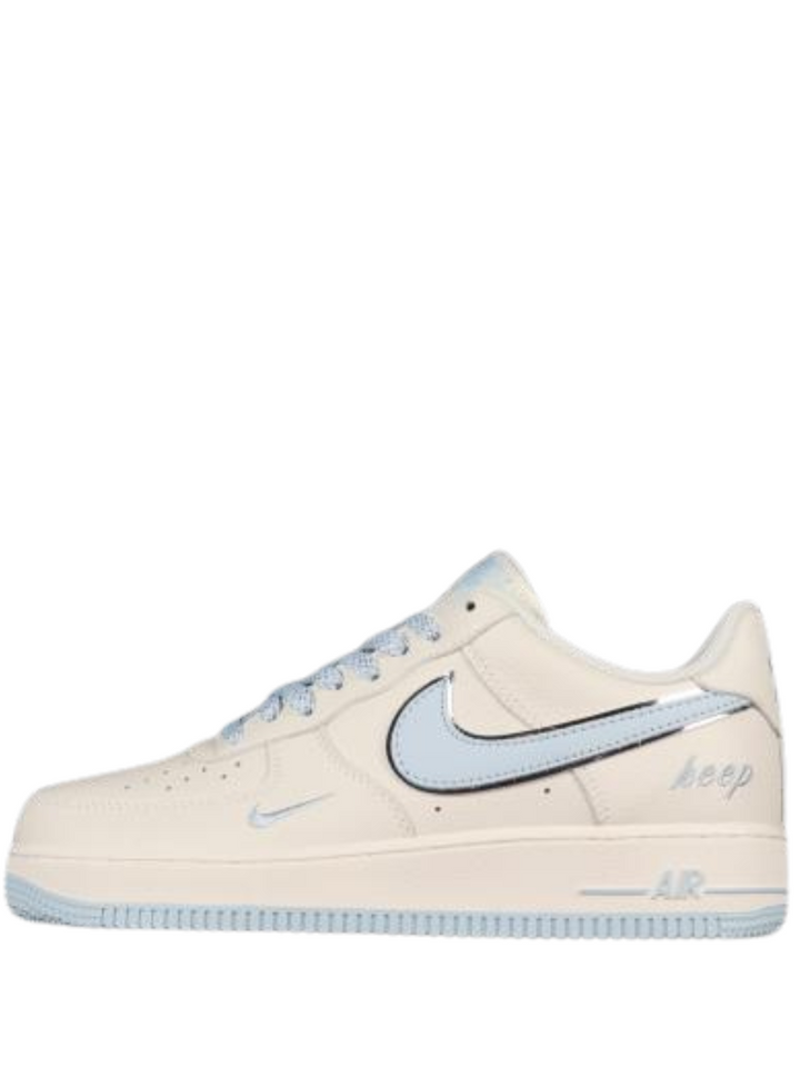 Nike Air Force 1 07 Low Keep Fresh Beige Blue Silver Azul Plata