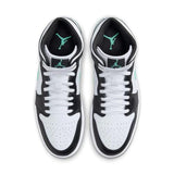 Jordan Nike Air 1 Mid - Zapatos para hombre blanco/verde brillante y negro