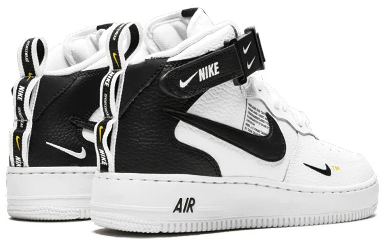 N370O Nike Air Force 1 Mid Utility White Black (GS) - Calzado de mujer y hombre