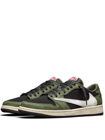 Travis Scott x Air Jordan 1 Low OG Black Olive Verde Negro
