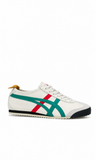 Onitsuka Tiger Mexico 66 en color blanco con franjas verdes y rojas. - Calzado de mujer y hombre