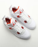 N372O air jordan retro 4 blanco rojo red metallic - Calzado de mujer y hombre