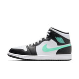 Jordan Nike Air 1 Mid - Zapatos para hombre blanco/verde brillante y negro