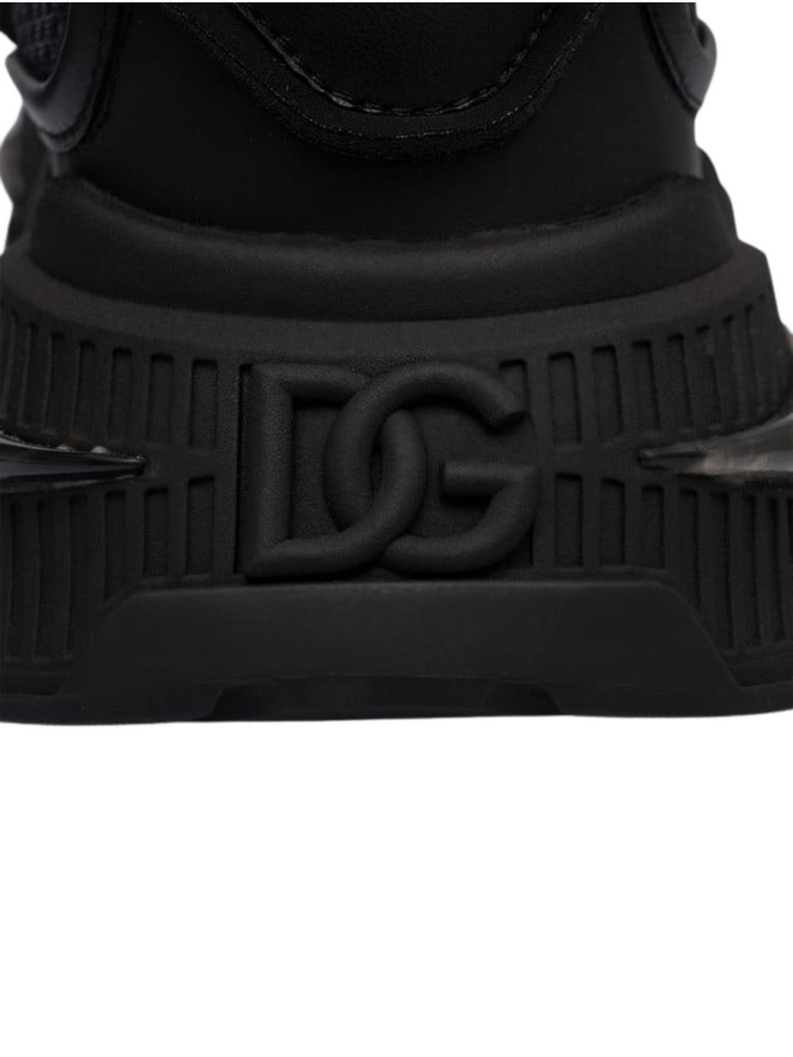 DOLCE&GABBANA AIRMASTER LOGO COMBO SNEAKERS IN BLACK