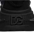 DOLCE&GABBANA AIRMASTER LOGO COMBO SNEAKERS IN BLACK