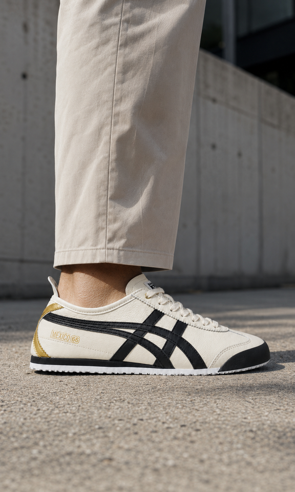 Onitsuka Tiger tenis Mexico 66 Cream/Black/Gold - Calzado de mujer y hombre