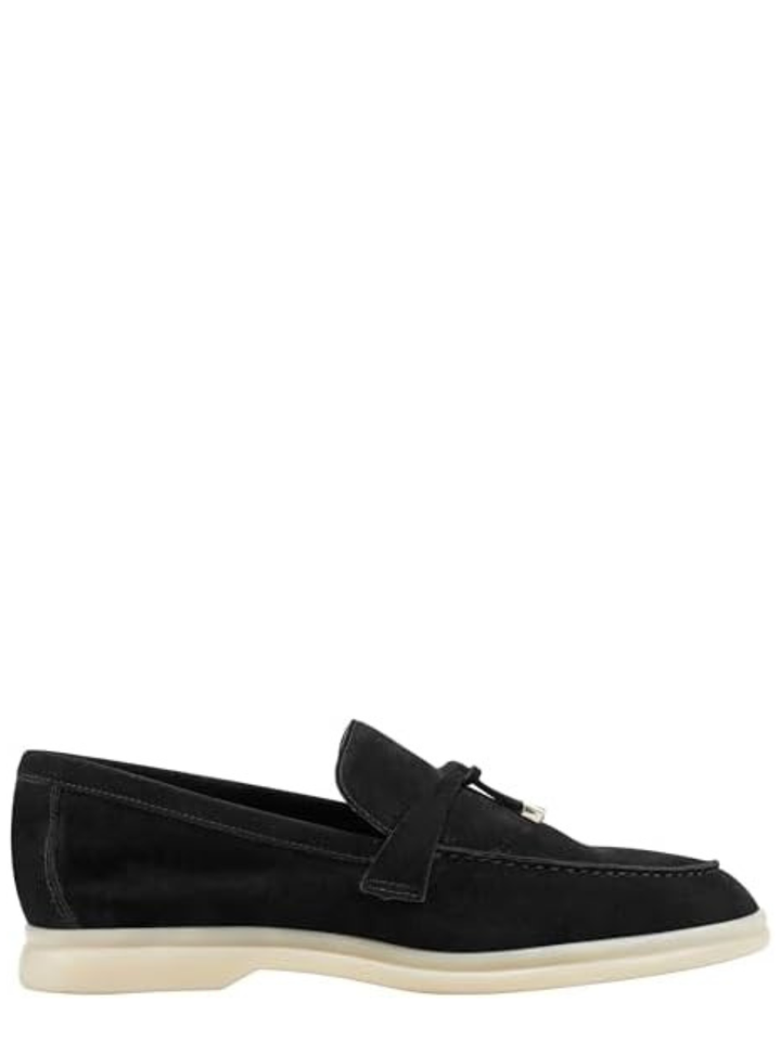 Loro Piana Summer Walk Charms de gamuza negra - Calzado de mujer y hombre