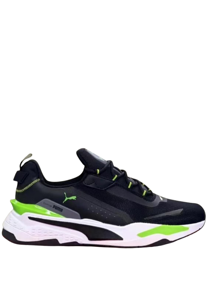 Puma negro verde neón Tenis deportivo para correr