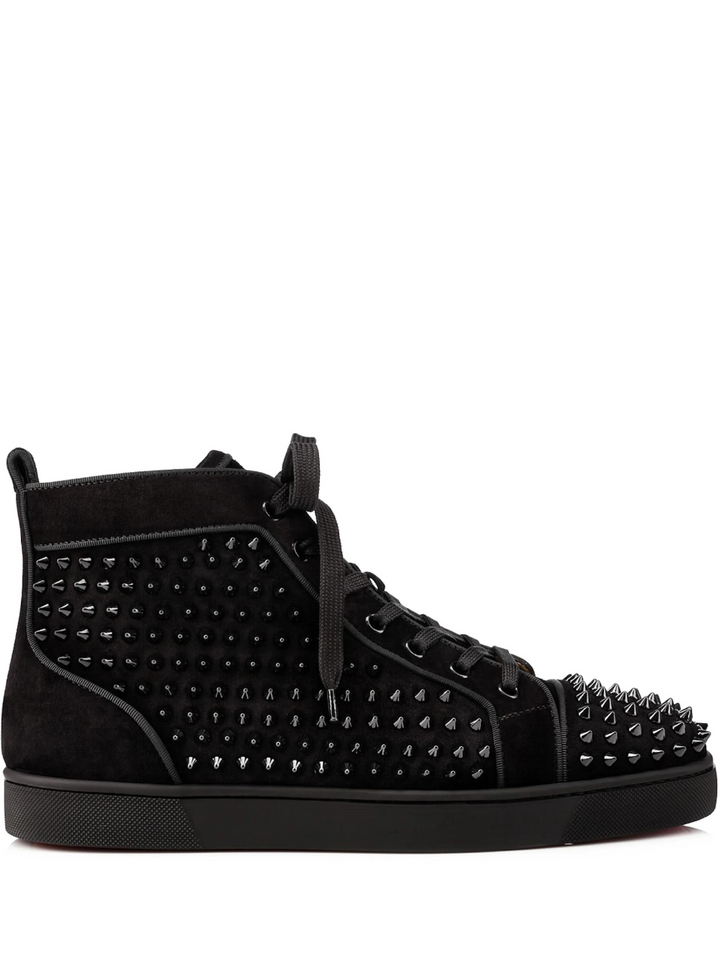Christian Louboutin Louis Orlato Black - Calf suede and spikes - Black
