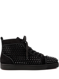 Christian Louboutin Louis Orlato Black - Calf suede and spikes - Black