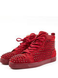 Christian Louboutin Rojo bota gamuza spikes