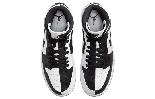 Nike Air Jordan 1 Mid SE Homage Black White Split Shoes