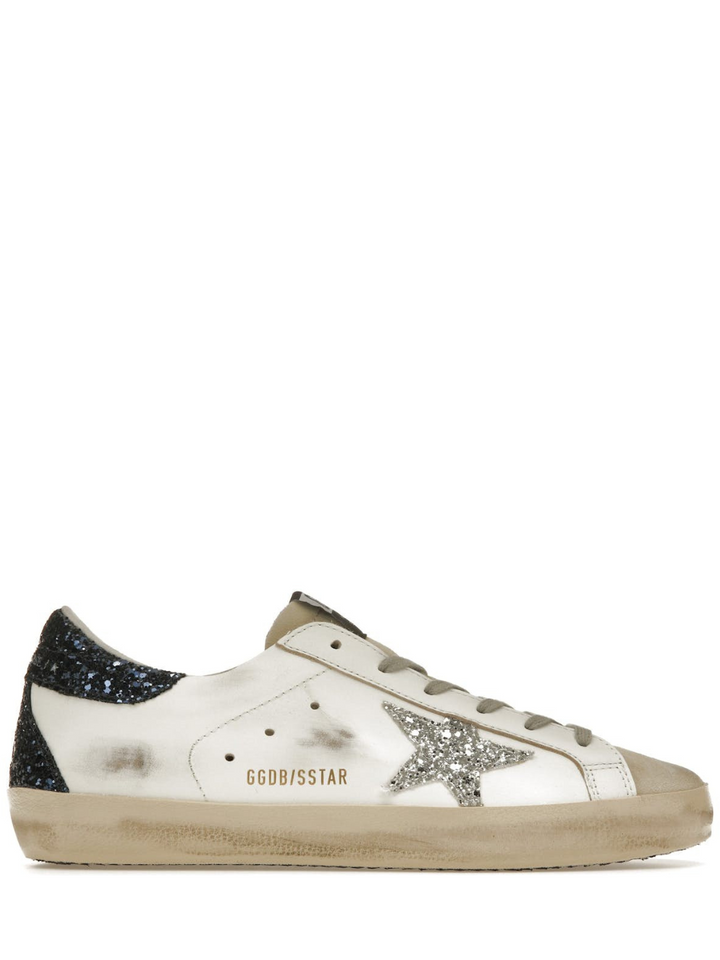 Golden Goose Super-Star Blanco Azul Glitter