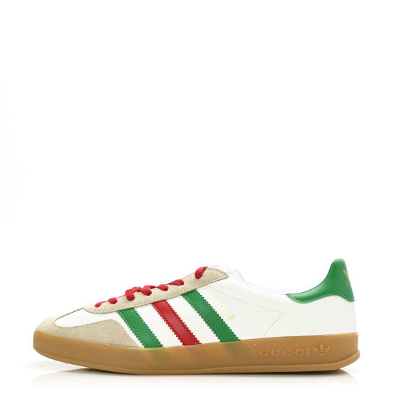 GUCCI X ADIDAS Suede Demetra Rubber Mens Gazelle Sneakers 12 Oatmeal White New Shamarock Hibiscus Red