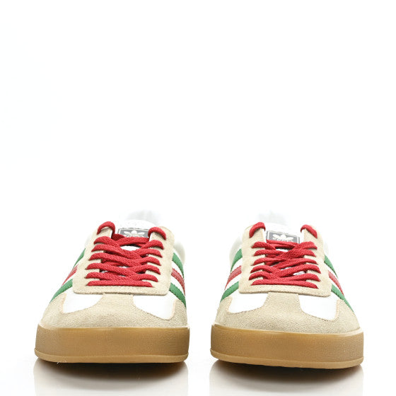 GUCCI X ADIDAS Suede Demetra Rubber Mens Gazelle Sneakers 12 Oatmeal White New Shamarock Hibiscus Red