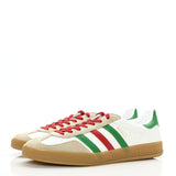 GUCCI X ADIDAS Suede Demetra Rubber Mens Gazelle Sneakers 12 Oatmeal White New Shamarock Hibiscus Red