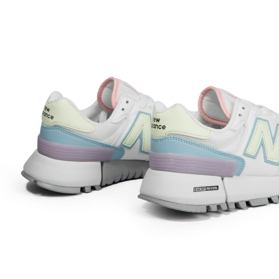 New balance 574 tenis de mujer blanco rosa verde