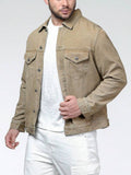 chamarra Mezclilla Con Bolsillo Con Solapa beige grande pull&bear