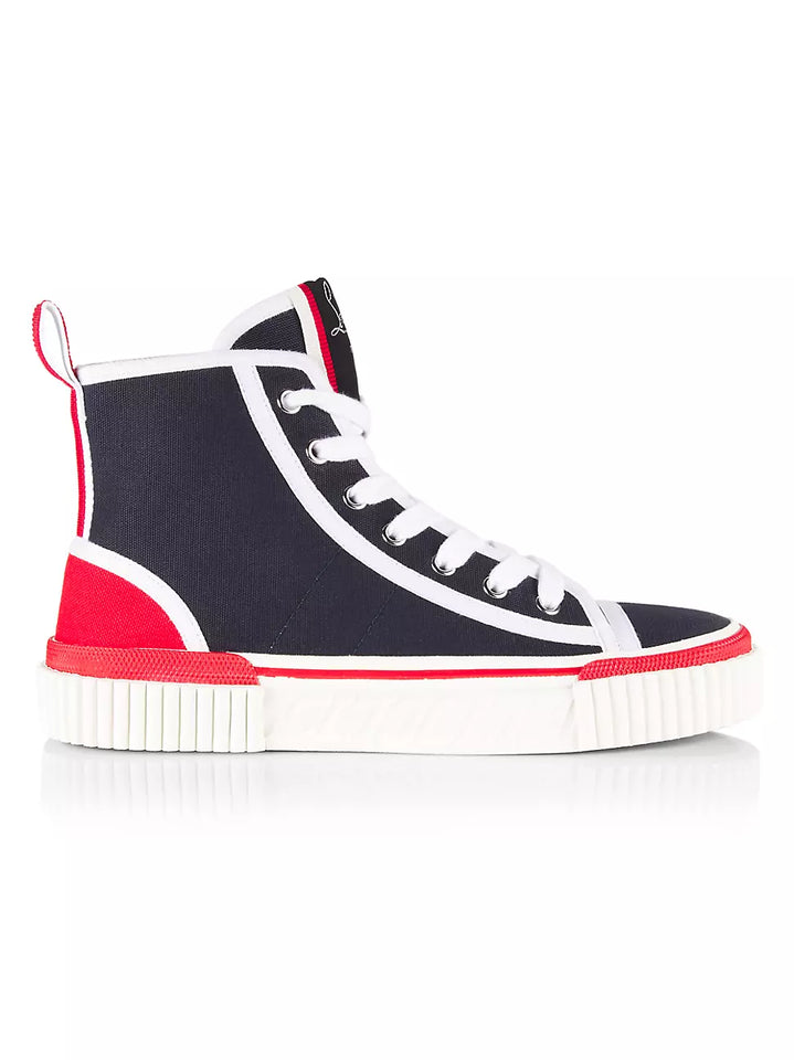 Christian Louboutin Pedro Canvas High-Top Sneakers