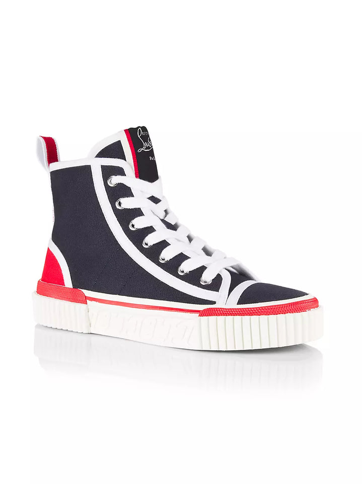 Christian Louboutin Pedro Canvas High-Top Sneakers