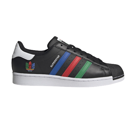 Adidas Men's Superstar Shoes - Core Black / Green / Cloud White concha