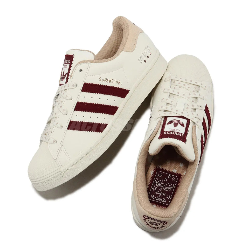 Adidas Originals x YU NAGABA Superstar Blanco Borgoña BEIGE VINO