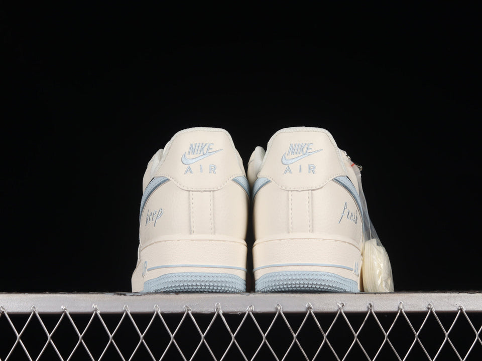 Nike Air Force 1 07 Low Keep Fresh Beige Blue Silver Azul Plata