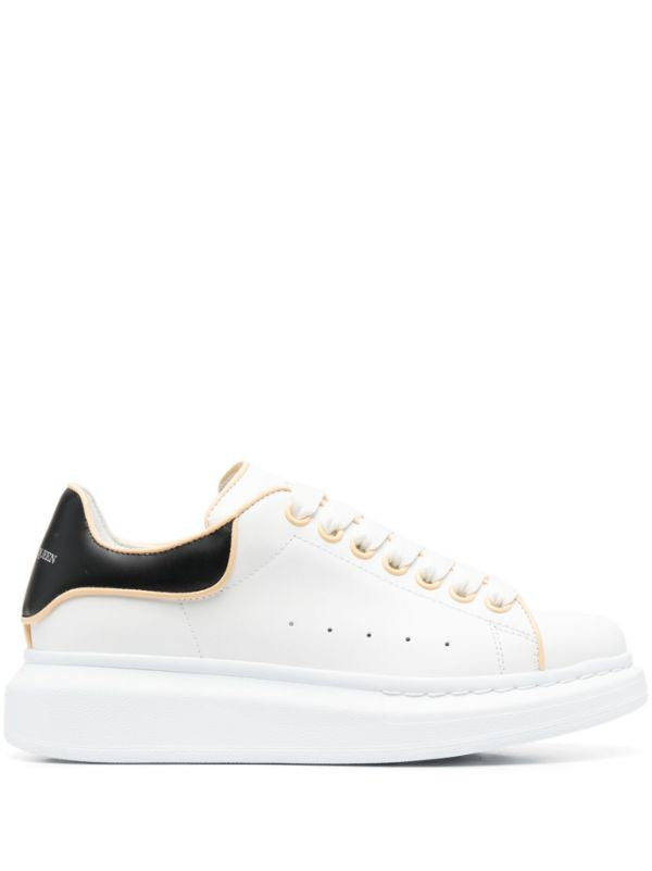 (G5) Alexander McQueen tenis bajos Oversize Talon Piel blanco talón negro beige - Calzado de mujer y hombre