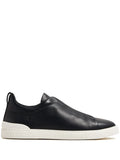 Zegna tenis bajos Triple Stitch negro blanco