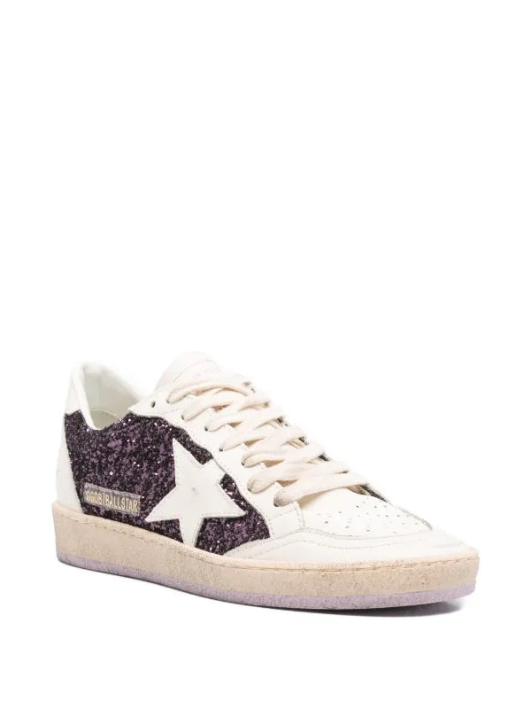 Golden Goose tenis ballstar morado glitter