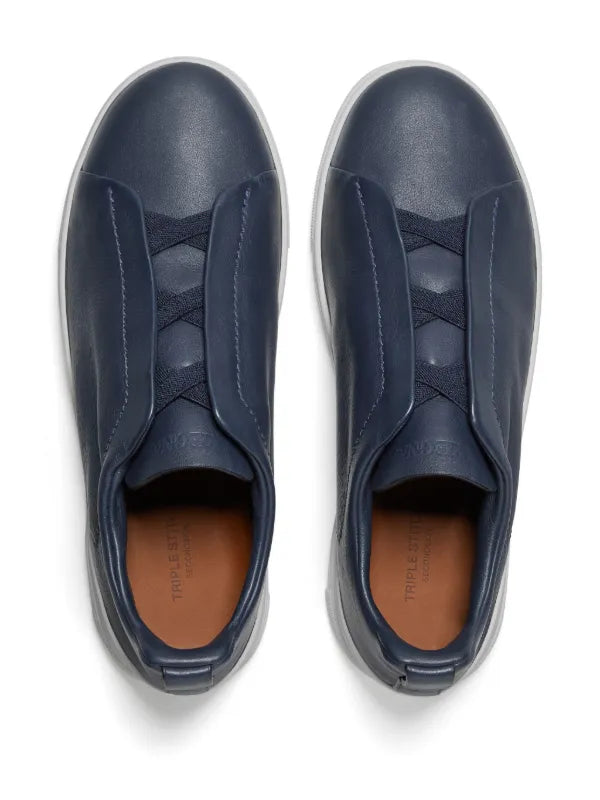 Zegna tenis Tripe Stitch Navy Marino Blanco - Calzado de mujer y hombre