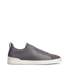 ZEGNA Tenis Triple Stitch Hombre Gris Piel - Calzado de mujer y hombre