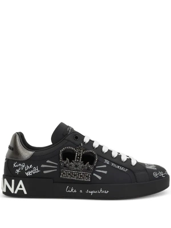 Dolce & Gabbana tenis con parche del logo negro - Calzado de mujer y hombre