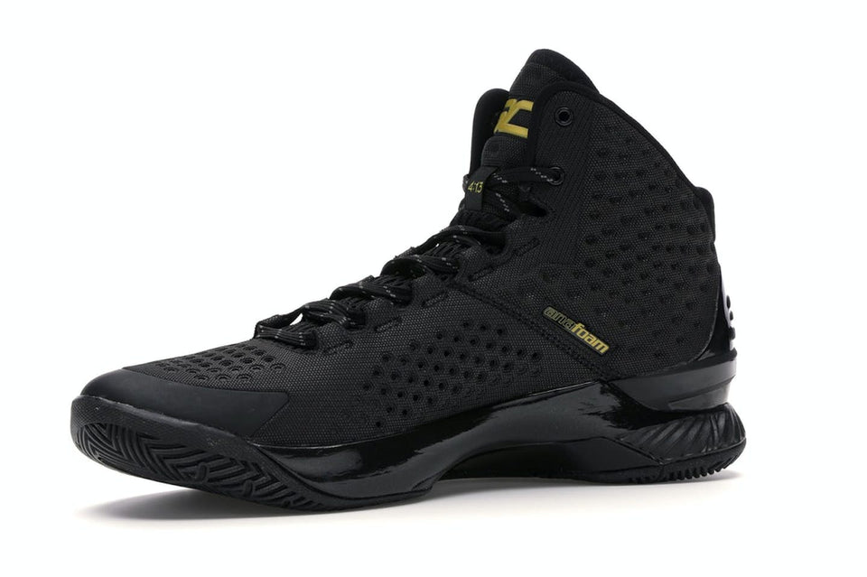 Under Armour Curry 1 Estandarte Negro y Dorado bota original