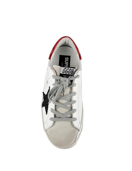 Tenis Casual Golden Goose Superstar blanco verde talon rojo