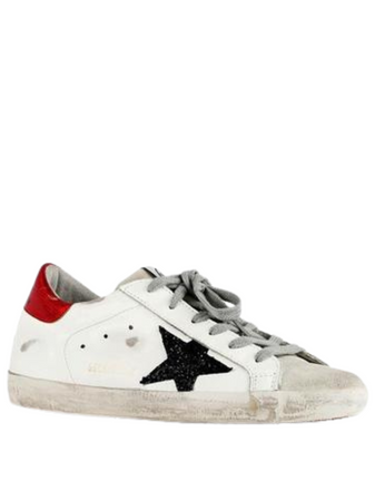 Tenis Casual Golden Goose Superstar blanco verde talon rojo