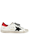 Tenis Casual Golden Goose Superstar blanco verde talon rojo